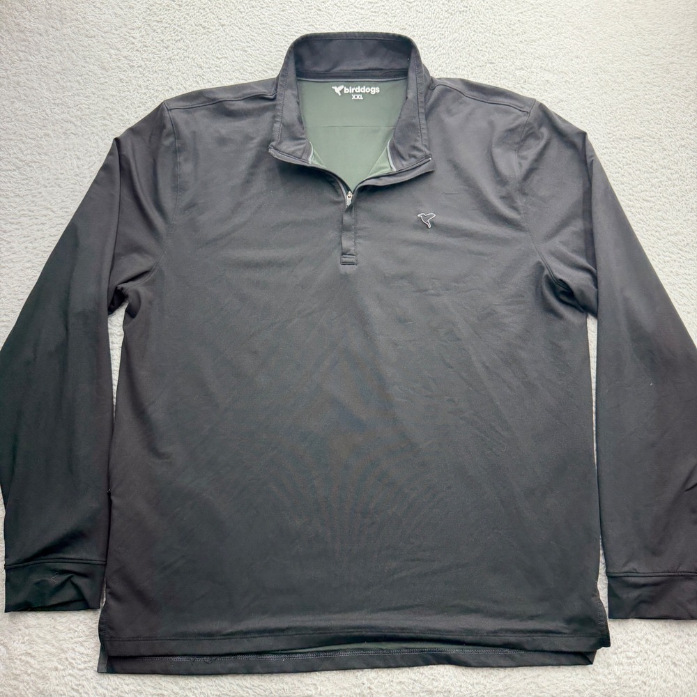 Birddogs Mens‎ XXL Quarter Zip Pullover Black Long Sleeve Performance Mock Neck